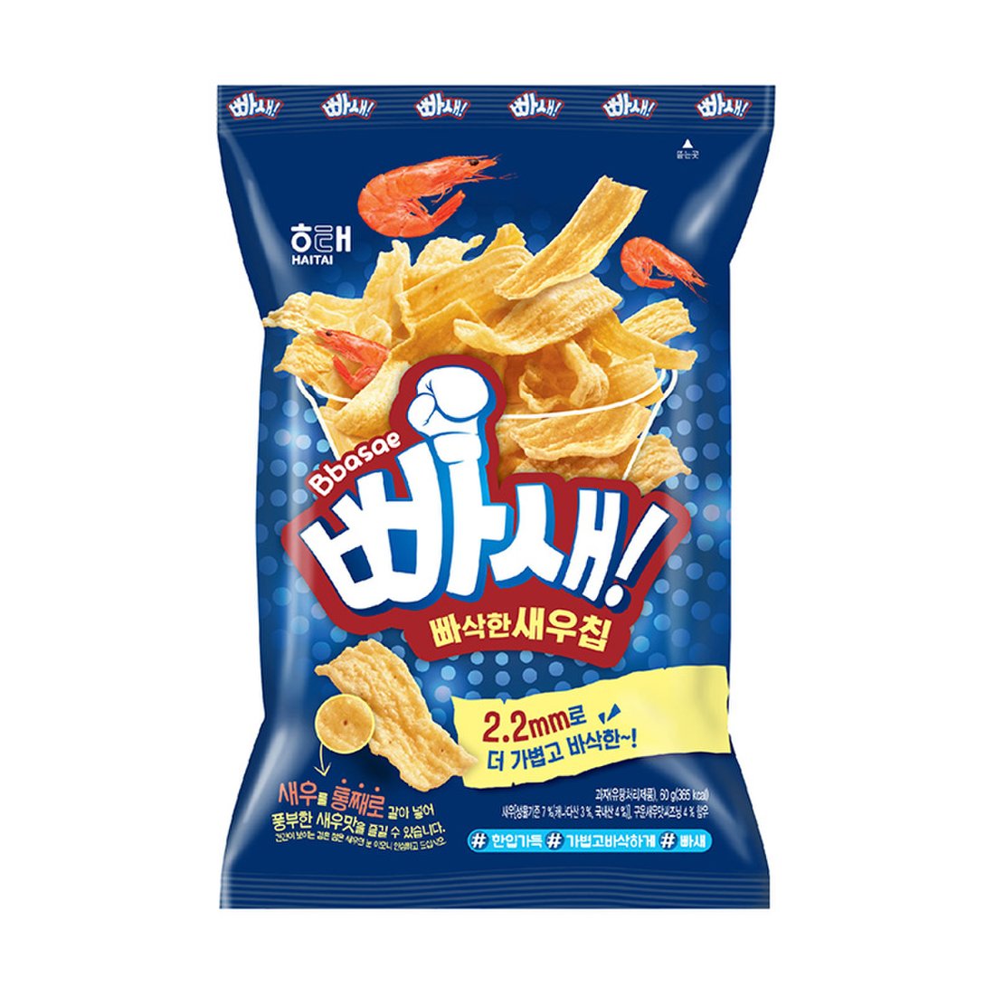 Haitai Bba Sae Crispy Shrimp Chip Original 60g/해태 빠삭한 새우칩 (빠새) 60G